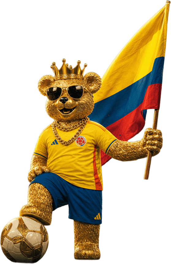 El oso de Arena Rose con la camiseta de la Selección Colombia