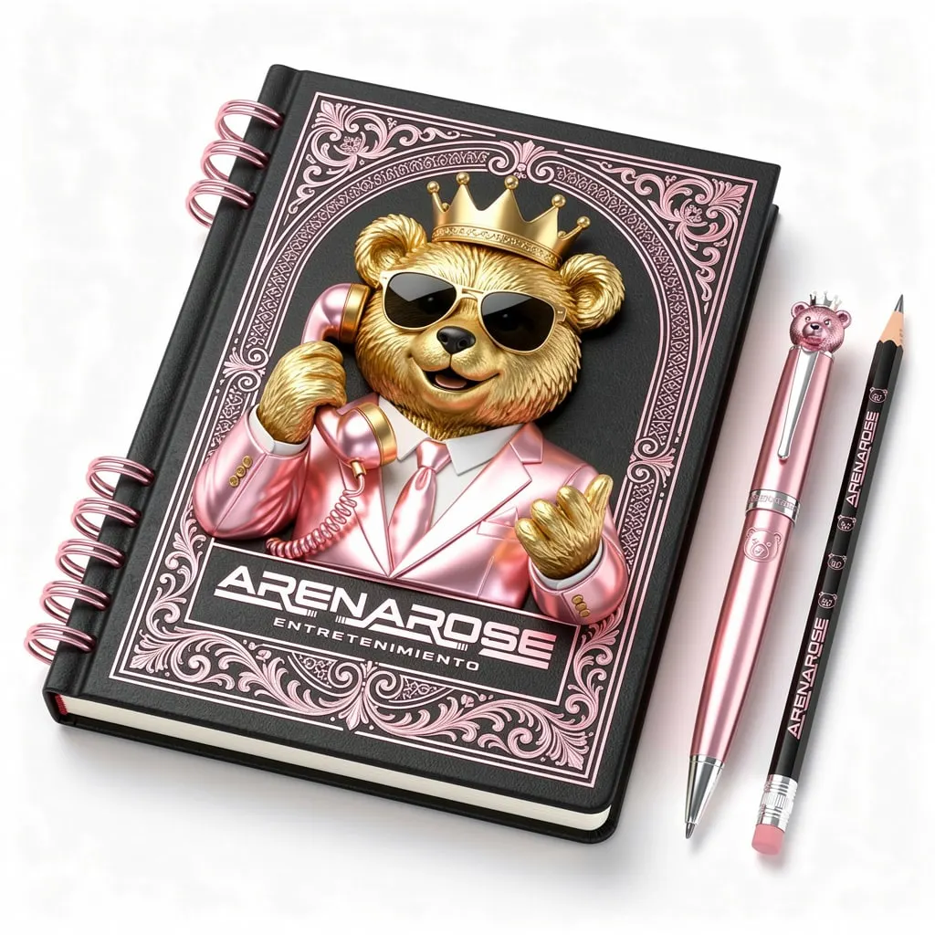 Cuaderno con lápiz y lapicero de Arena Rose